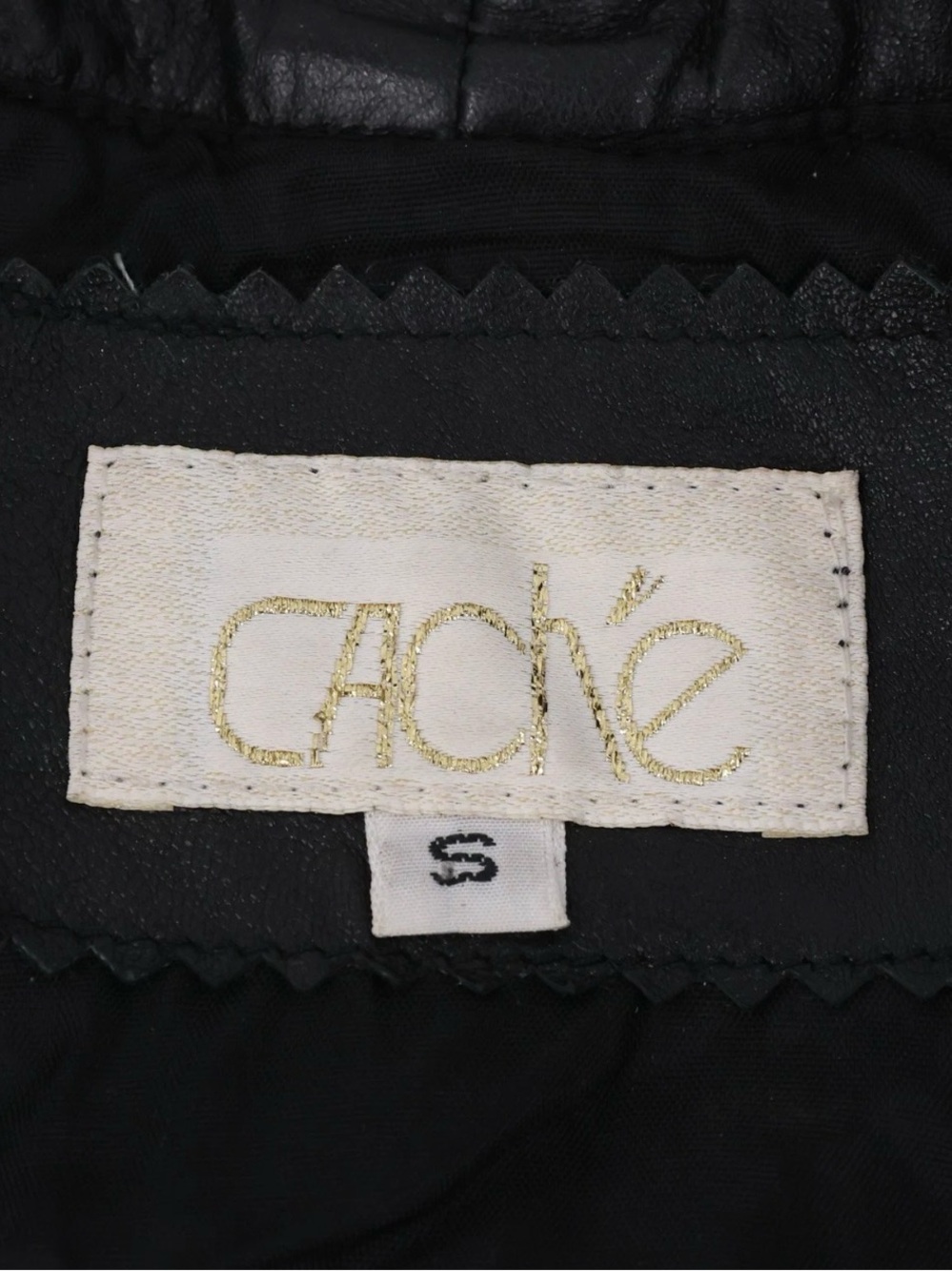Cache Black & White Checkerboard Leather Jacket - Women's - Picture 3 of 4